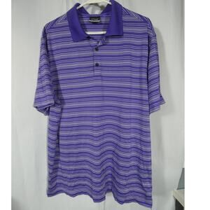 Nike Golf Men's XL Dri-Fit Purple White Collared Polo Shirt Athleisure